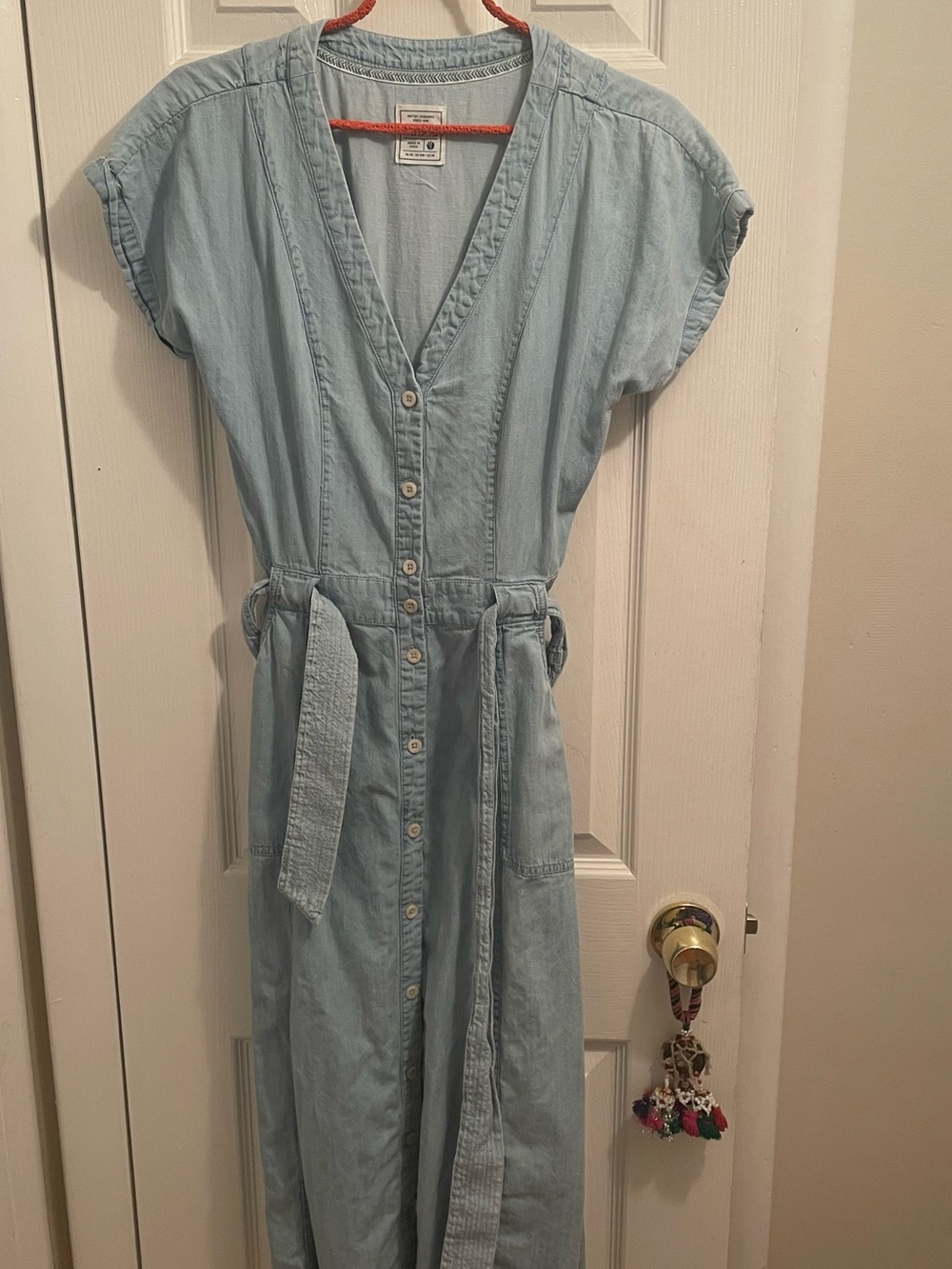 FatFace Light Blue Denim Shirt Dress with Belt